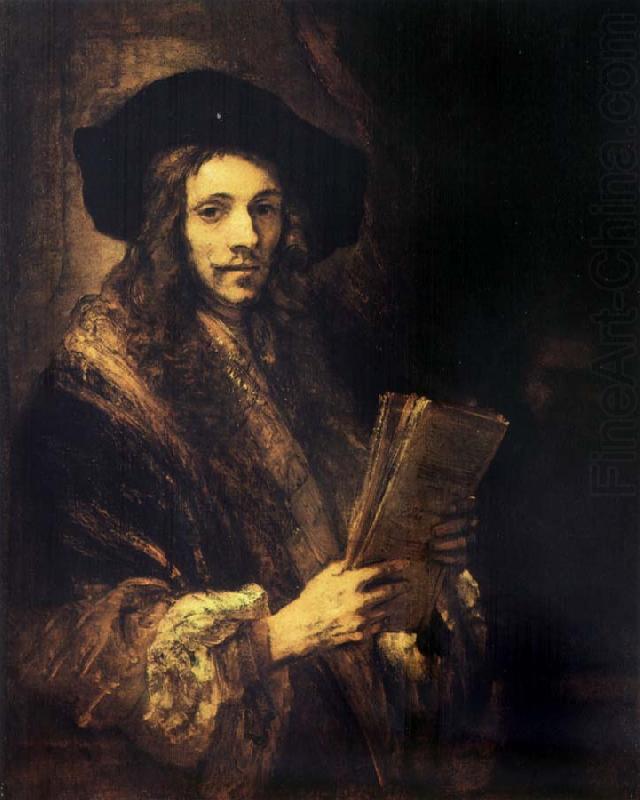 Portrait of a young madn holding a book, Rembrandt van rijn